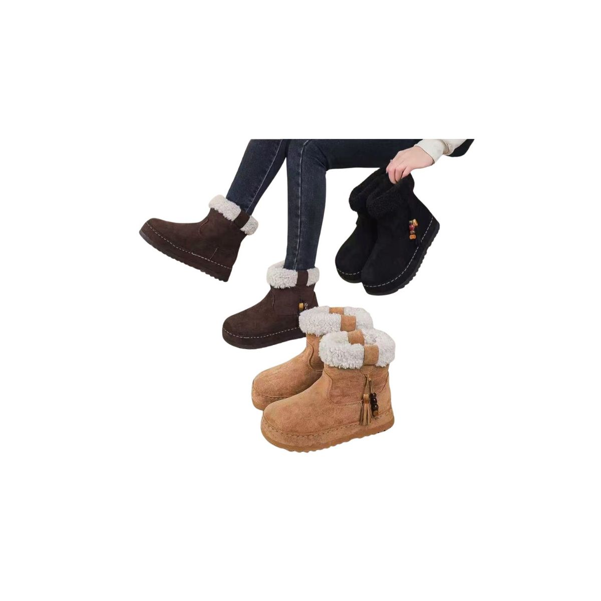 UNIVERSAL - ZAPATOS BOTAS BOTINES, FORRADAS CON CHIPORRO