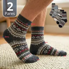 UTILISIMO - Pack 2 Calcetines Toalla Grueso Hombre Surtidos Frío Invierno