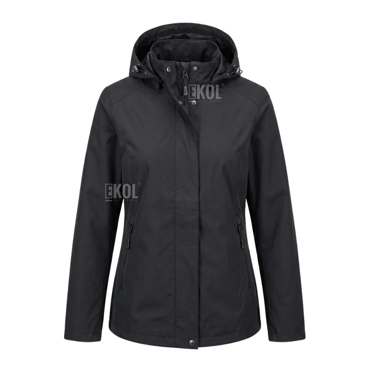 EKOL TACTICA MILITAR - Chaqueta Cortaviento Mujer con Capucha Ajustable y Cuello Alto