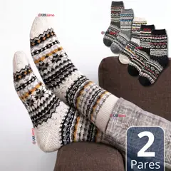 UTILISIMO - Pack 2 Calcetines Toalla Grueso Hombre Surtidos Frío Invierno
