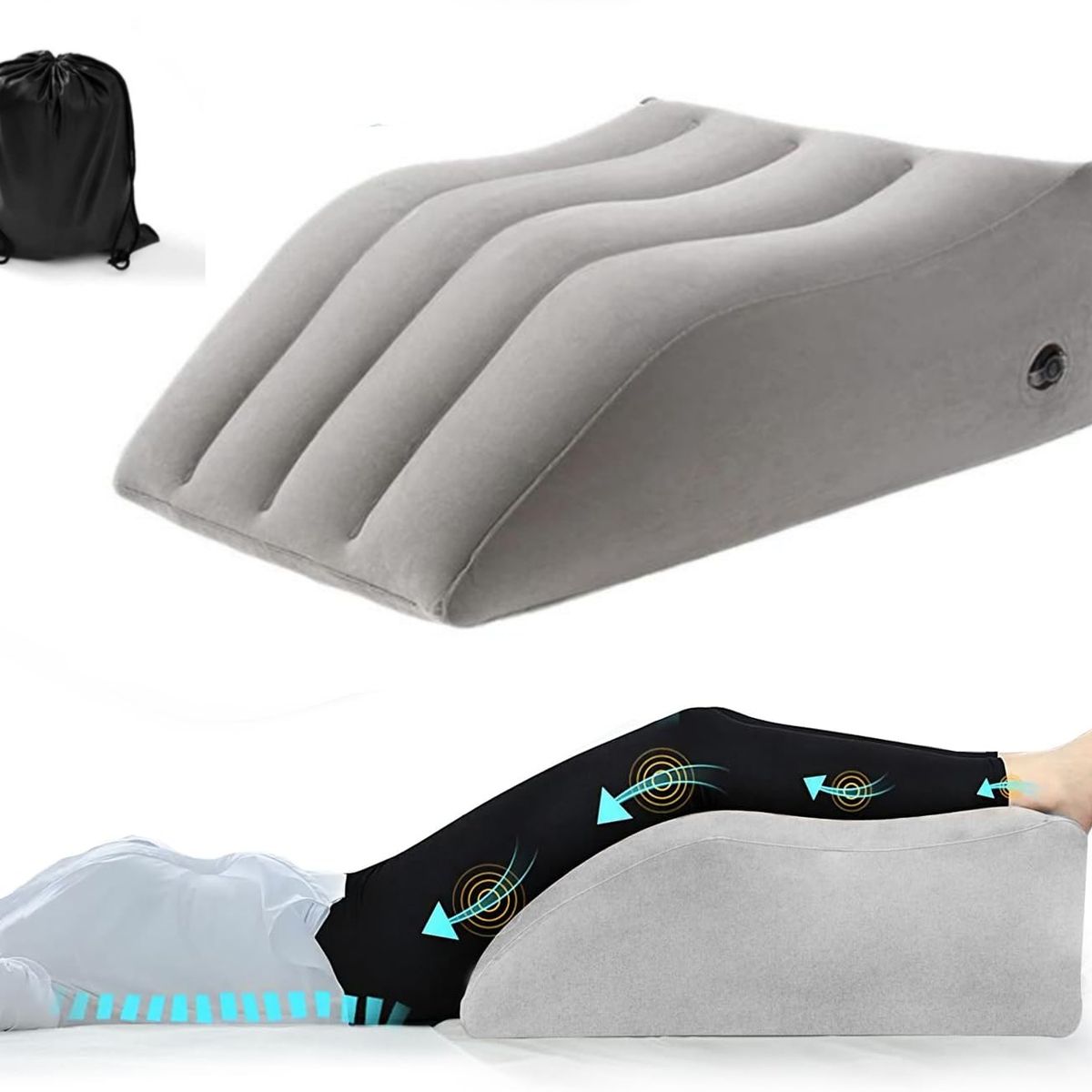 KUANGYE - Almohadillas Relajantes Almohada De Cuña De Pierna Para Aliv,almohada de apoyo postcirugía Portátil