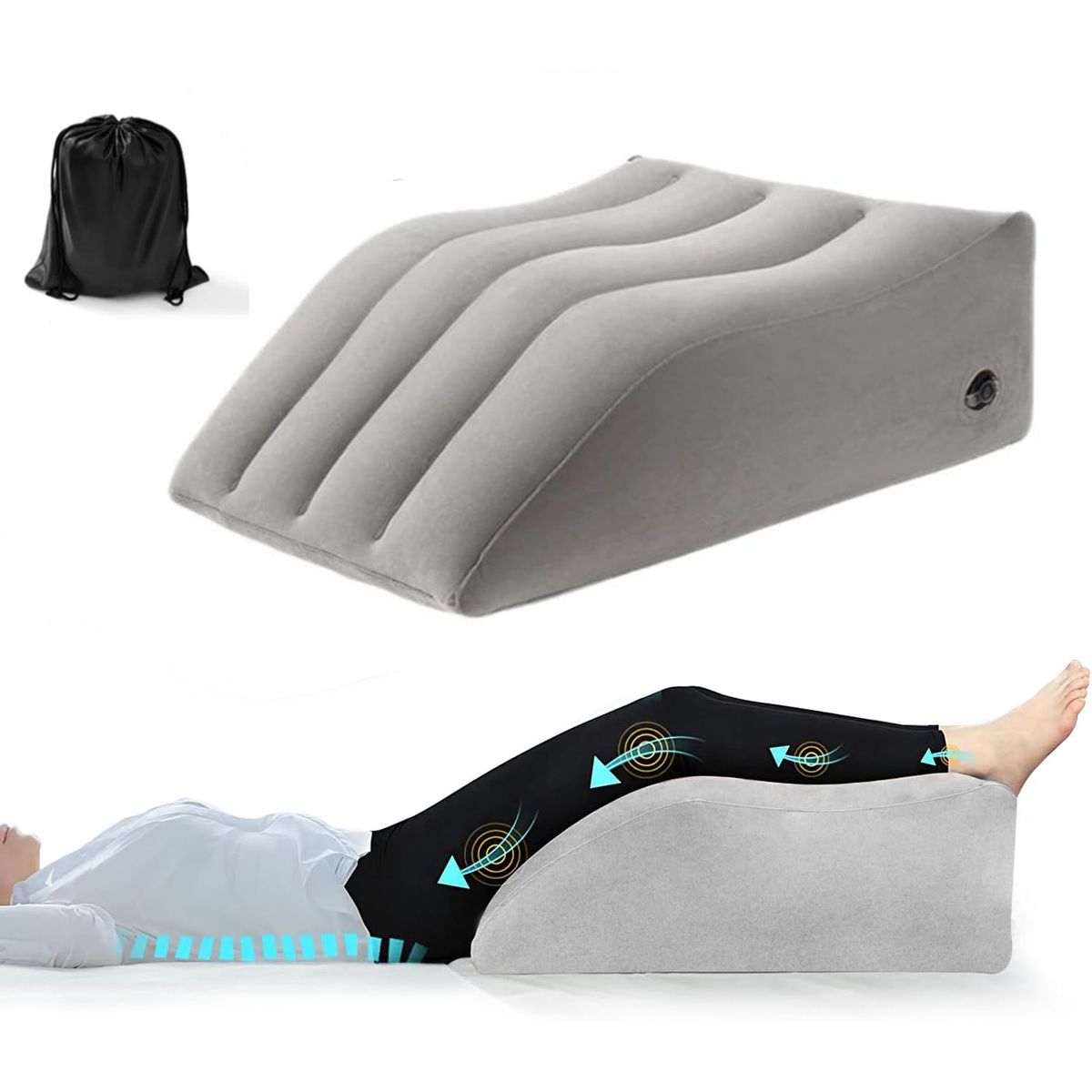 KUANGYE - Almohadillas Relajantes Almohada De Cuña De Pierna Para Aliv,almohada de apoyo postcirugía Portátil