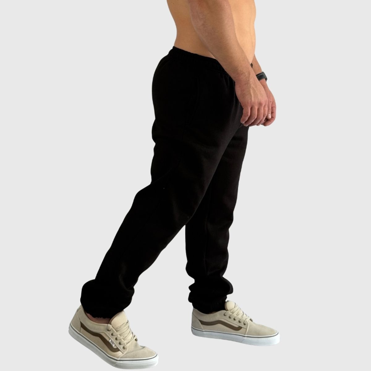 KONKO ACTIVE - Pantalon Buzo Jogger Relax Cotton Negro Hombre Algodón Deportivo Konko