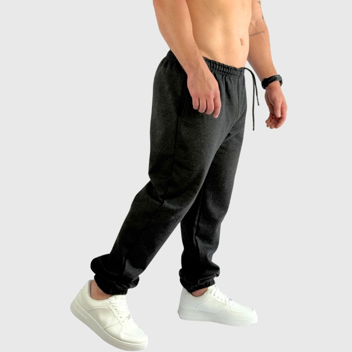 KONKO ACTIVE - Pantalon Buzo Jogger Relax Cotton Grafito Hombre Algodón Deportivo Konko