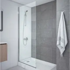 STRETTO - Mampara Hoja Fija 185x80 cm Vidrio 8 mm Ajustable ±1 cm