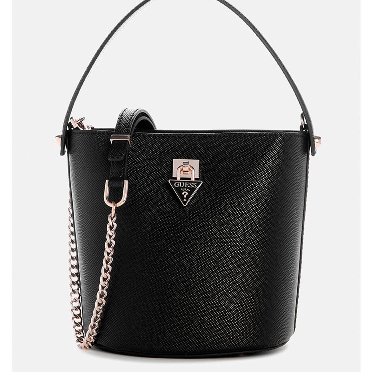 GUESS - Cartera Patsie Top Handle Bucket Negro