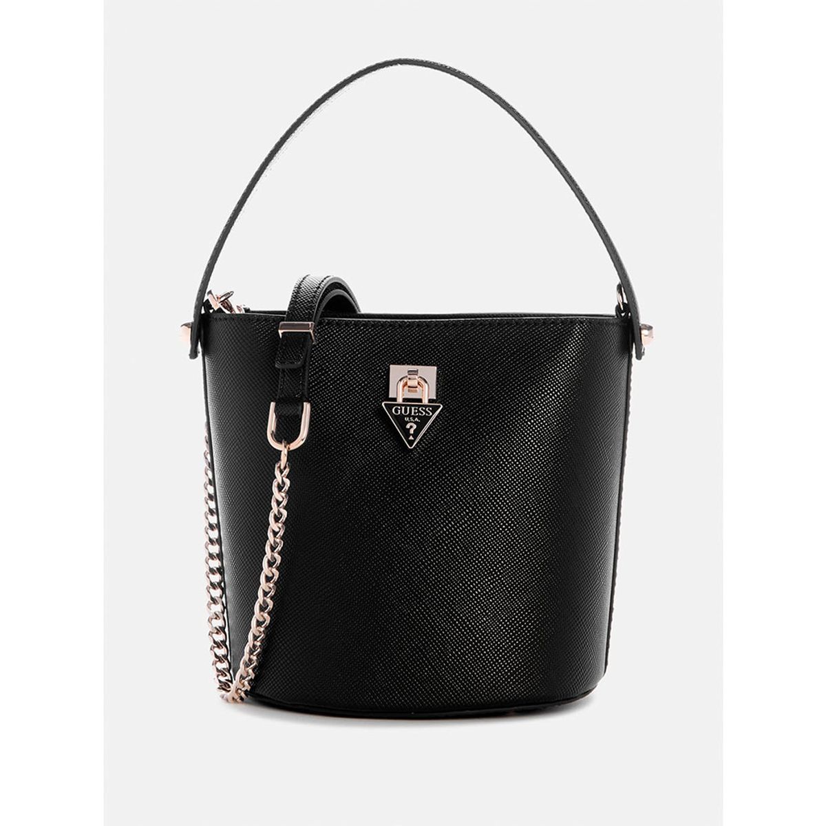 GUESS - Cartera Patsie Top Handle Bucket Negro
