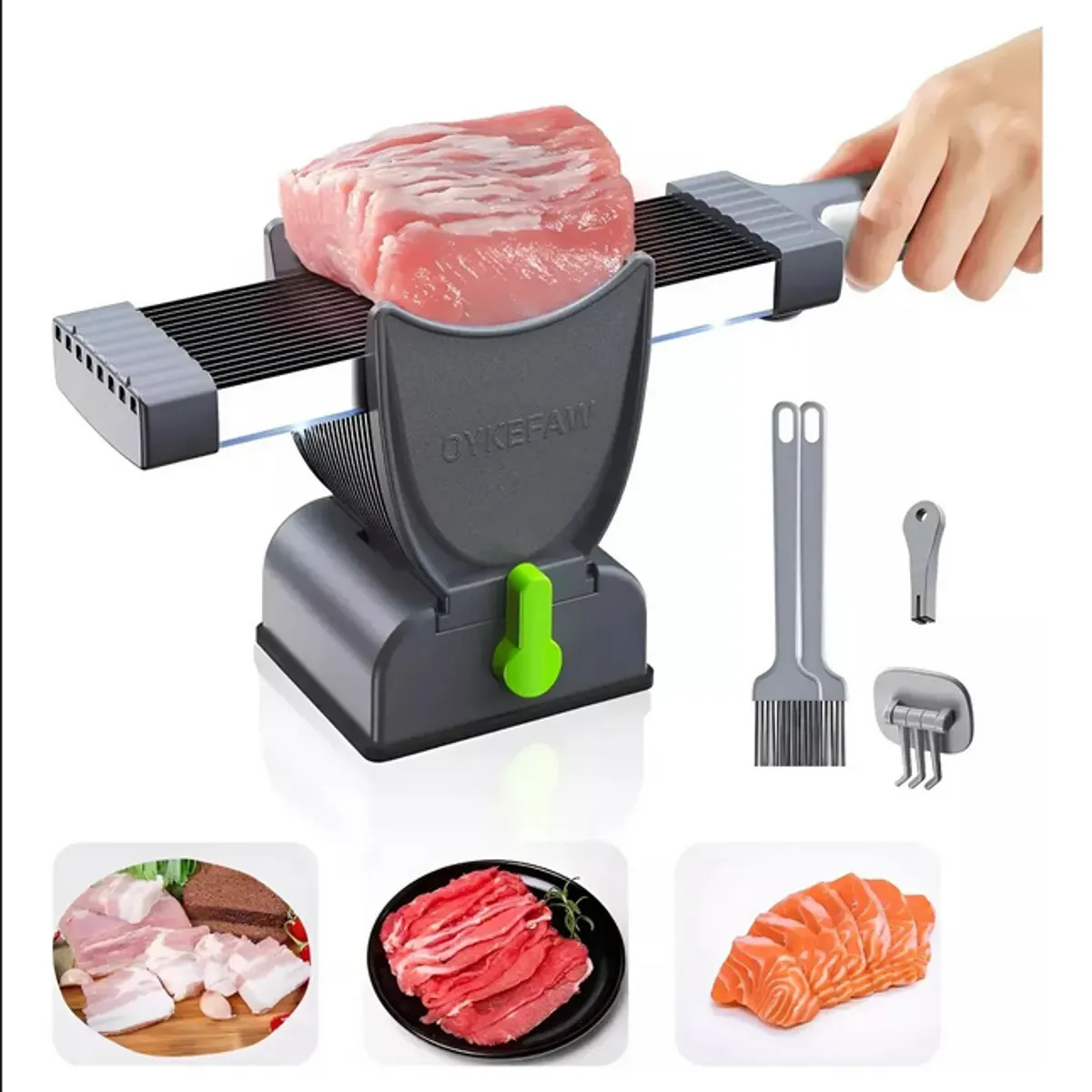 GENERICO - Cortadora Manual De Carne Fresca Rebanar Acero Inoxidable