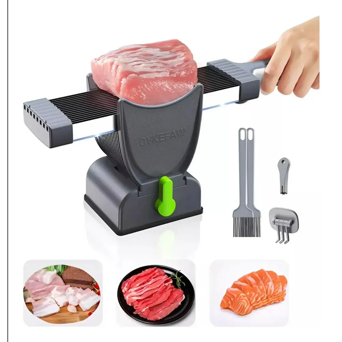 GENERICO - Cortadora Manual De Carne Fresca Rebanar Acero Inoxidable