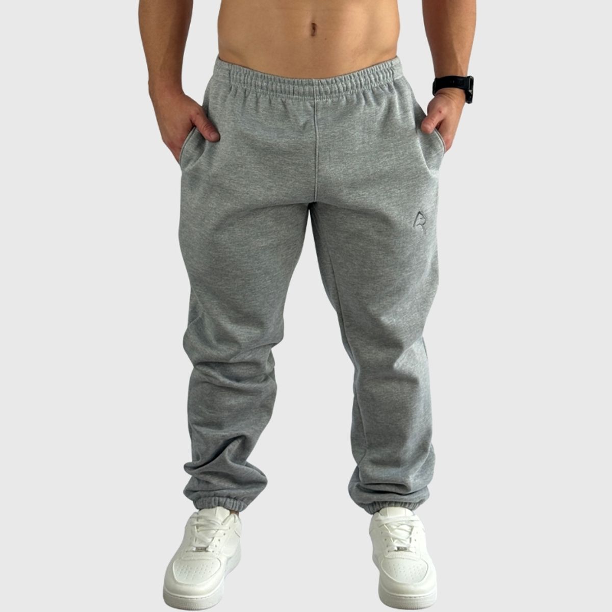 KONKO ACTIVE - Pantalon Buzo Jogger Relax Cotton Gris Hombre Algodón Deportivo Konko