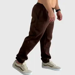 KONKO ACTIVE - Pantalon Buzo Jogger Relax Cotton Cafe Hombre Algodón Deportivo Konko
