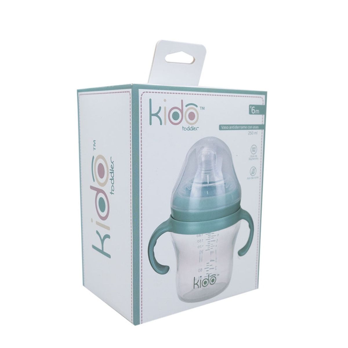 GENERICO - VASO ANTIDERRAME CON ASAS KIDO CELESTE