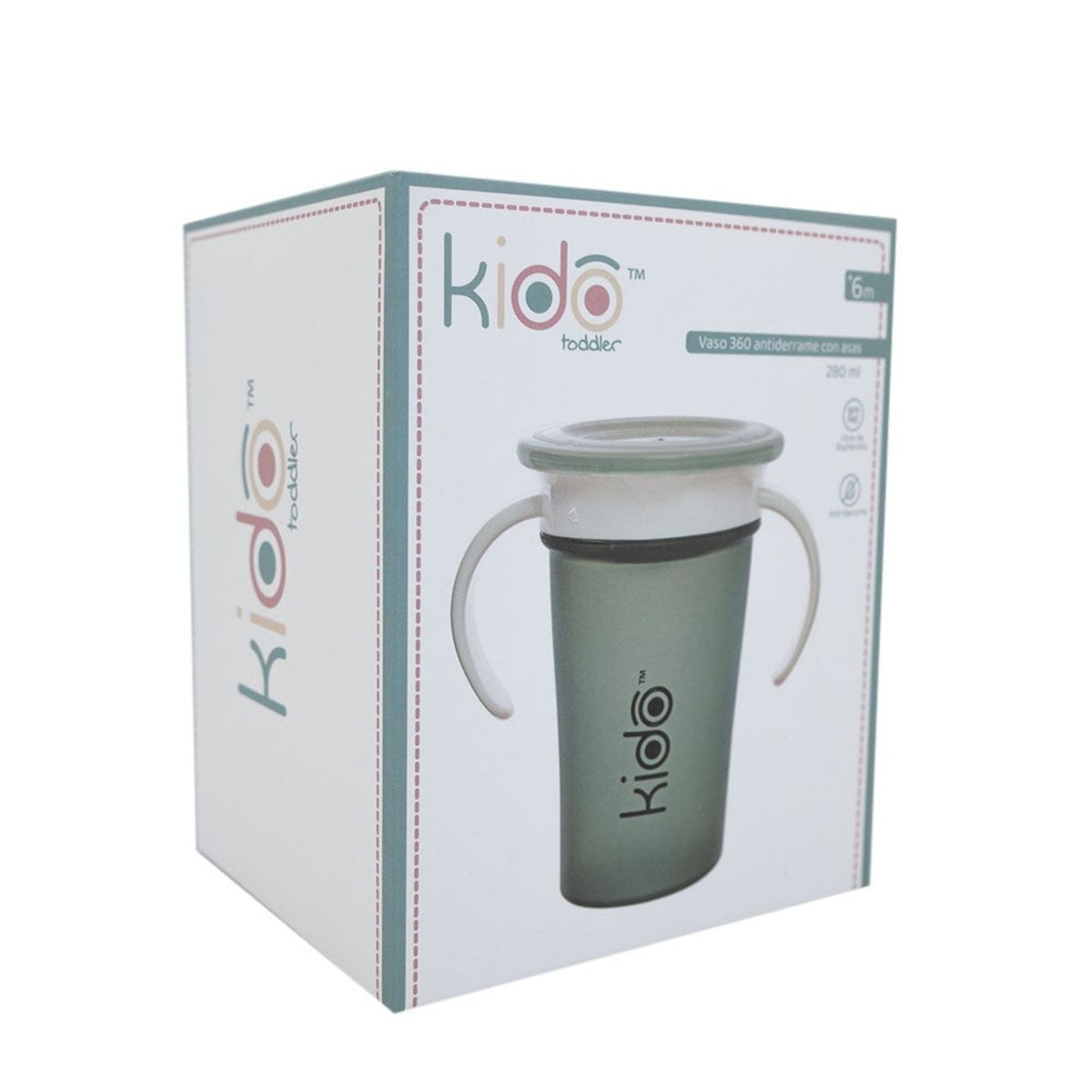 GENERICO - VASO ANTIDERRAME 280ML CON ASAS KIDO CELESTE