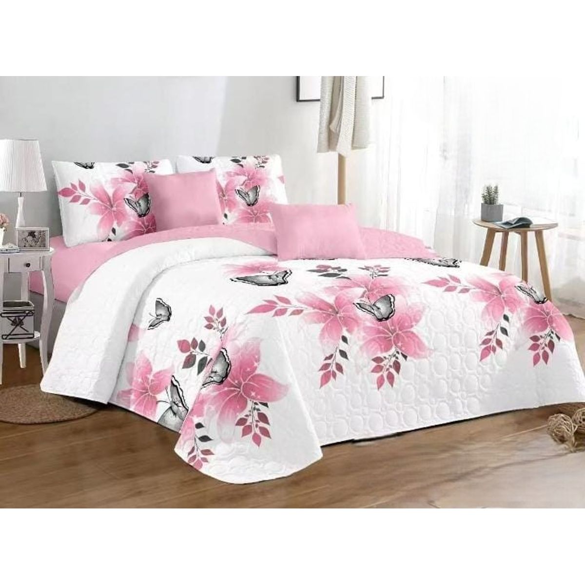 GENERICO - COBERTOR QUILT DE VERANO 2 PLAZAS CON HERMOSO DISEÑO