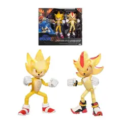 JAKKS PACIFIC - Pack 2 Figuras Super Sonic Super Shadow con Luces Sonic 3