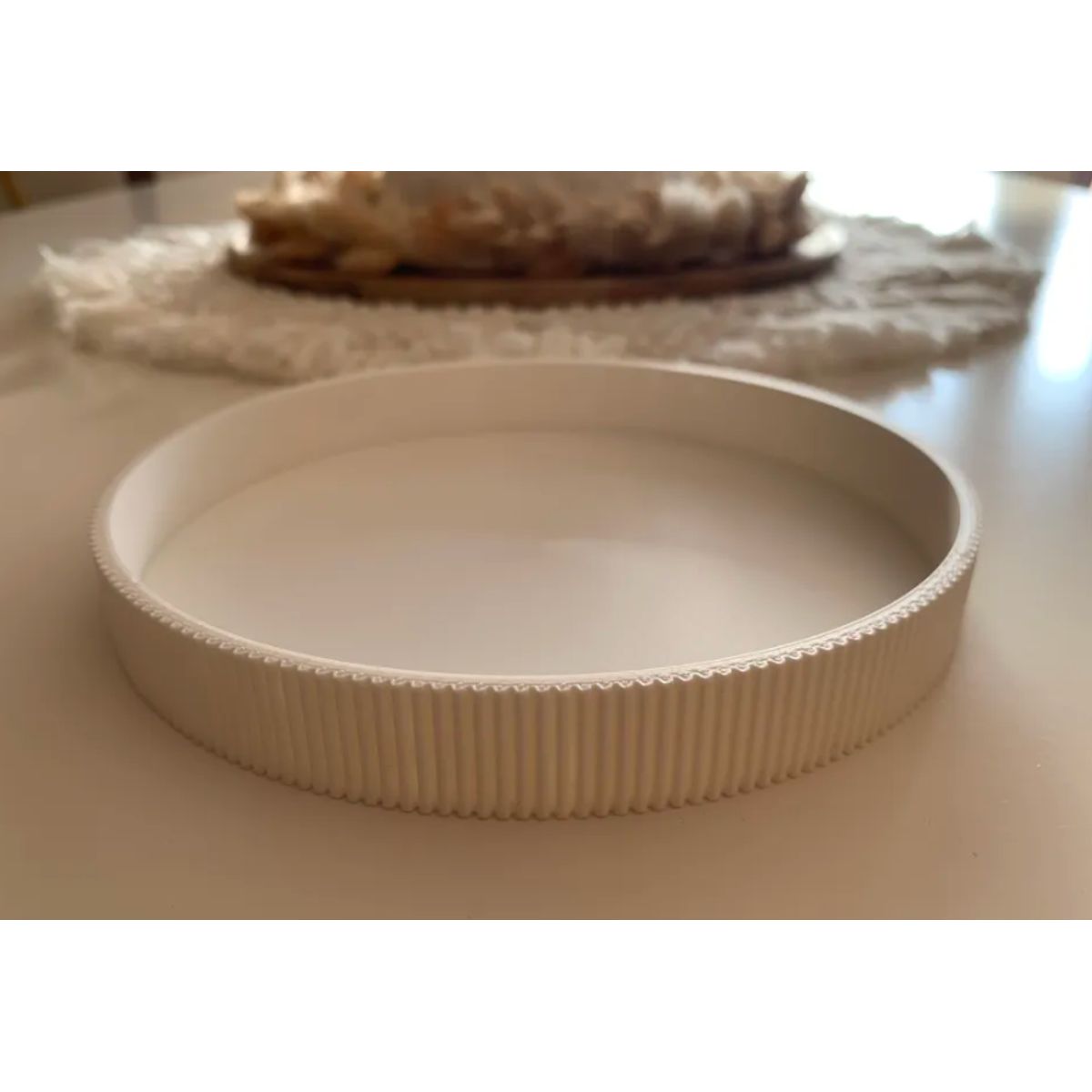 GENERICO - Cuenco decorativo, bandeja, bandeja para velas acanalados