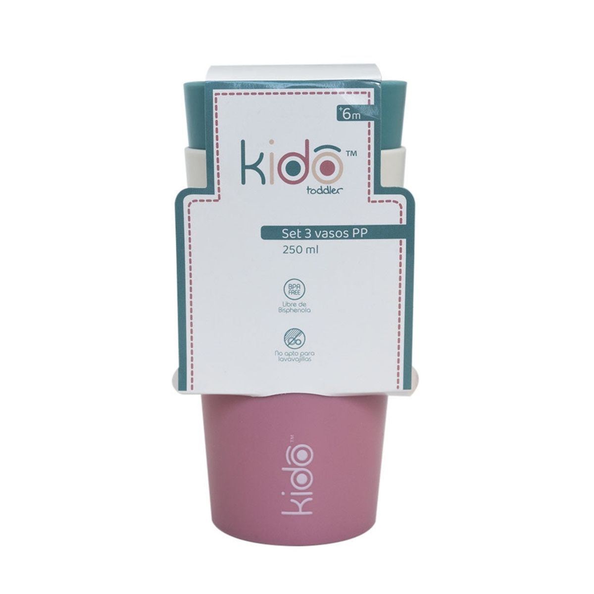 GENERICO - SET 3 VASOS PP 250ML KIDO