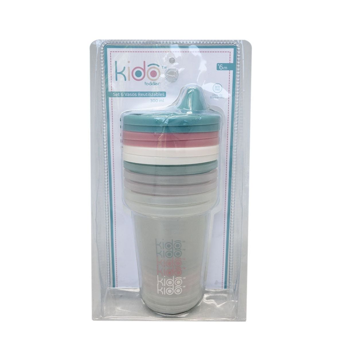 GENERICO - SET 6 VASOS REUTILIZABLES KIDO