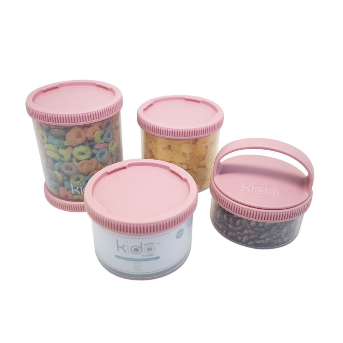 GENERICO - SET 4 HERMÉTICOS SNACK KIDO TODDLER ROSADO