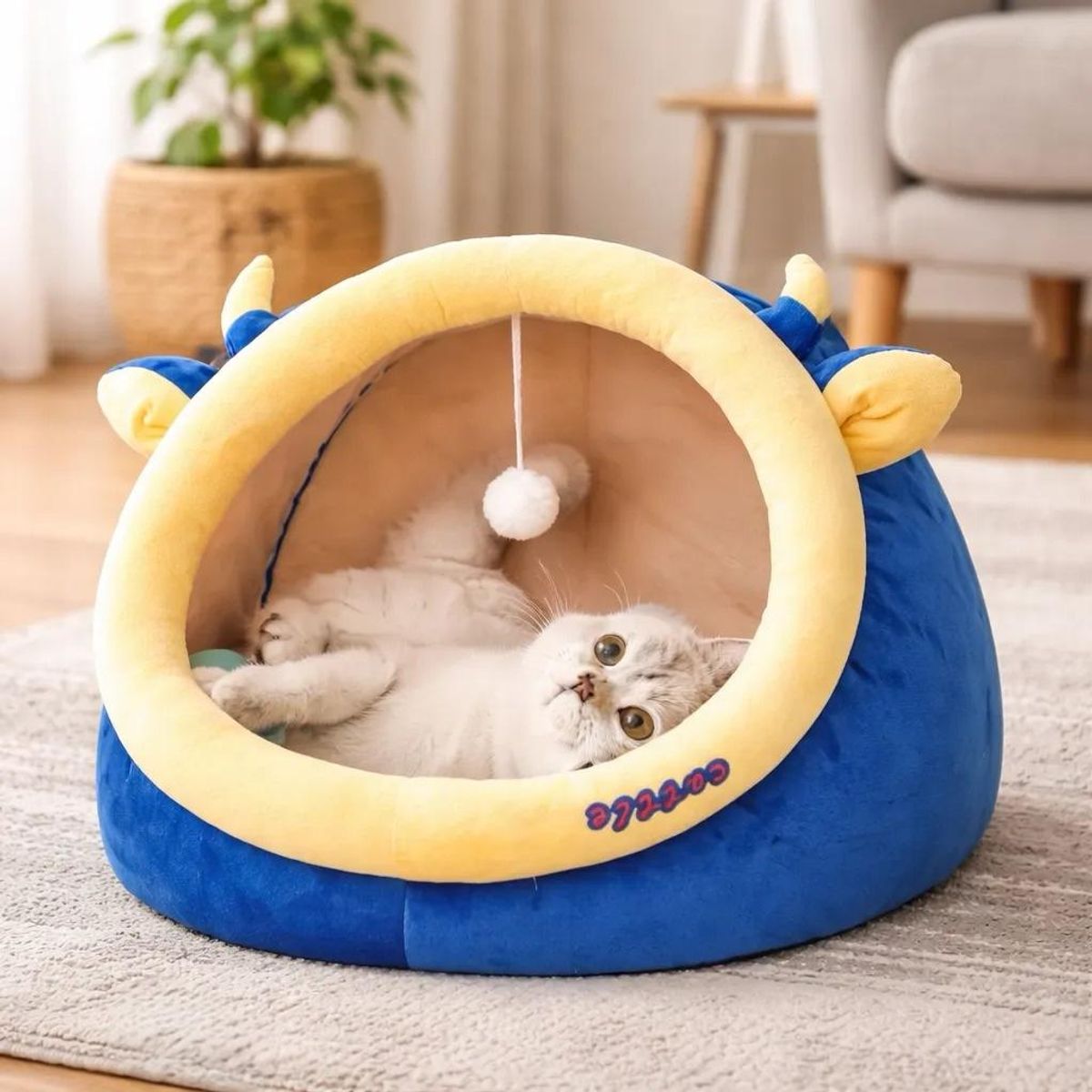 GENERICO - Casa Camita Iglú Acogedora Para Mascotas Perros Gatos Azul