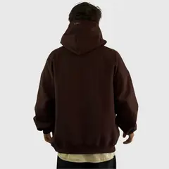 KONKO ACTIVE - Poleron Canguro Relax Cotton Con Gorro Cafe Hombre Konko