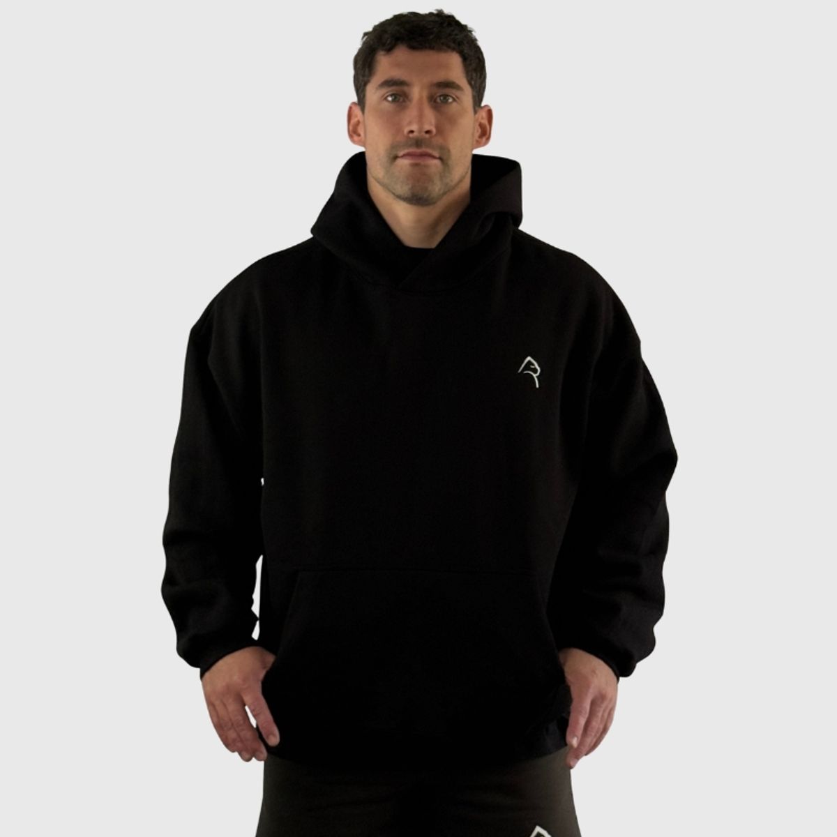 KONKO ACTIVE - Poleron Canguro Relax Cotton Con Gorro Negro Hombre Konko