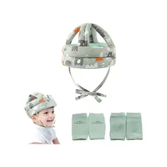GENERICO - Casco Gorro Protector Anti Golpes Bebe Y Rodilleras Labg