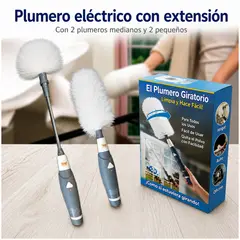 MOVI - Plumero eléctrico con extensión, con dos plumeros medianos y dos pequeños.