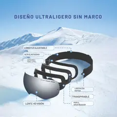 GENERICO - Antiparras Snowboard Ski Uv400 - Antifog - Vtl 18,5 % Rojo