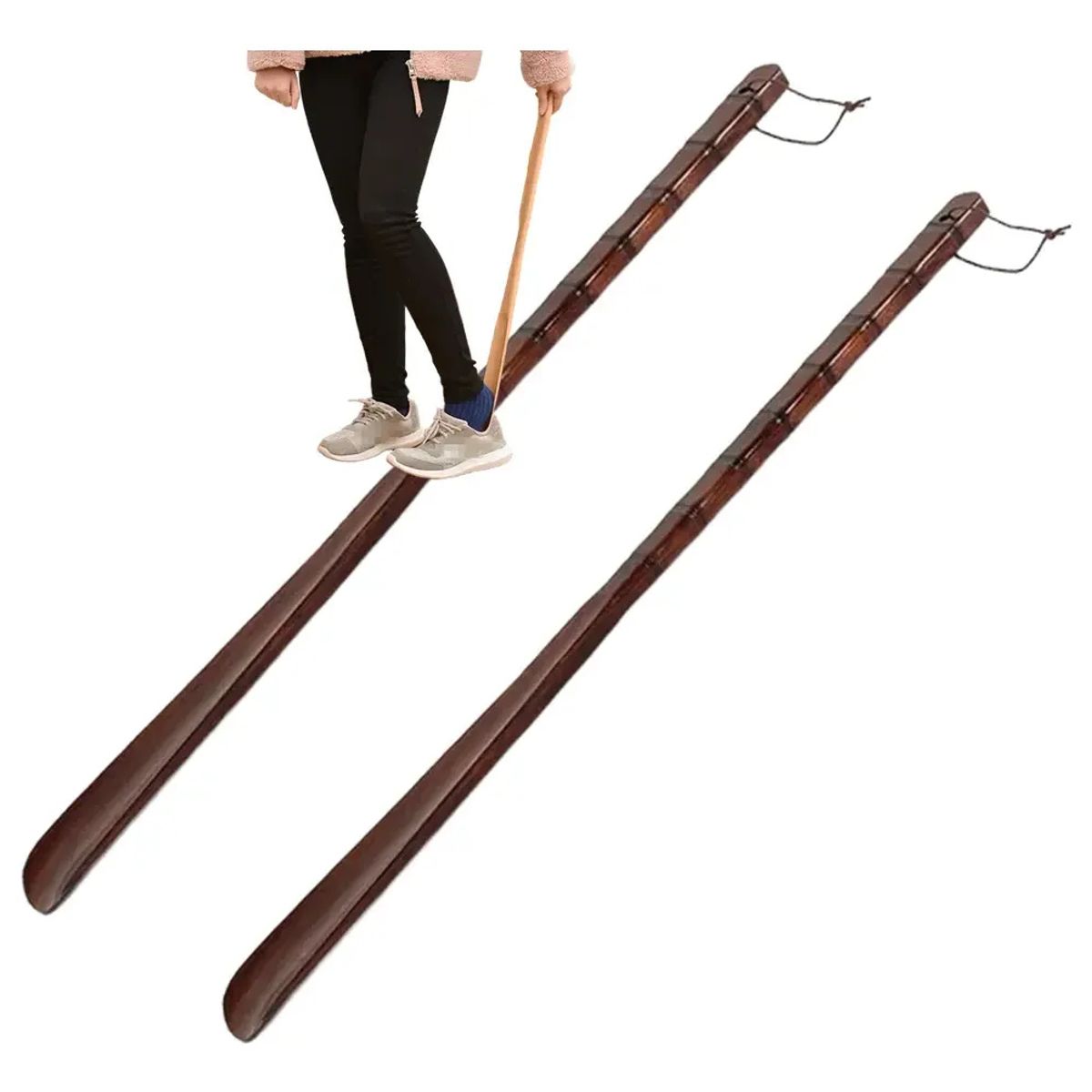 KUANGYE - Calzador De Madera Largo Lineas 55 Cm Para Zapatos