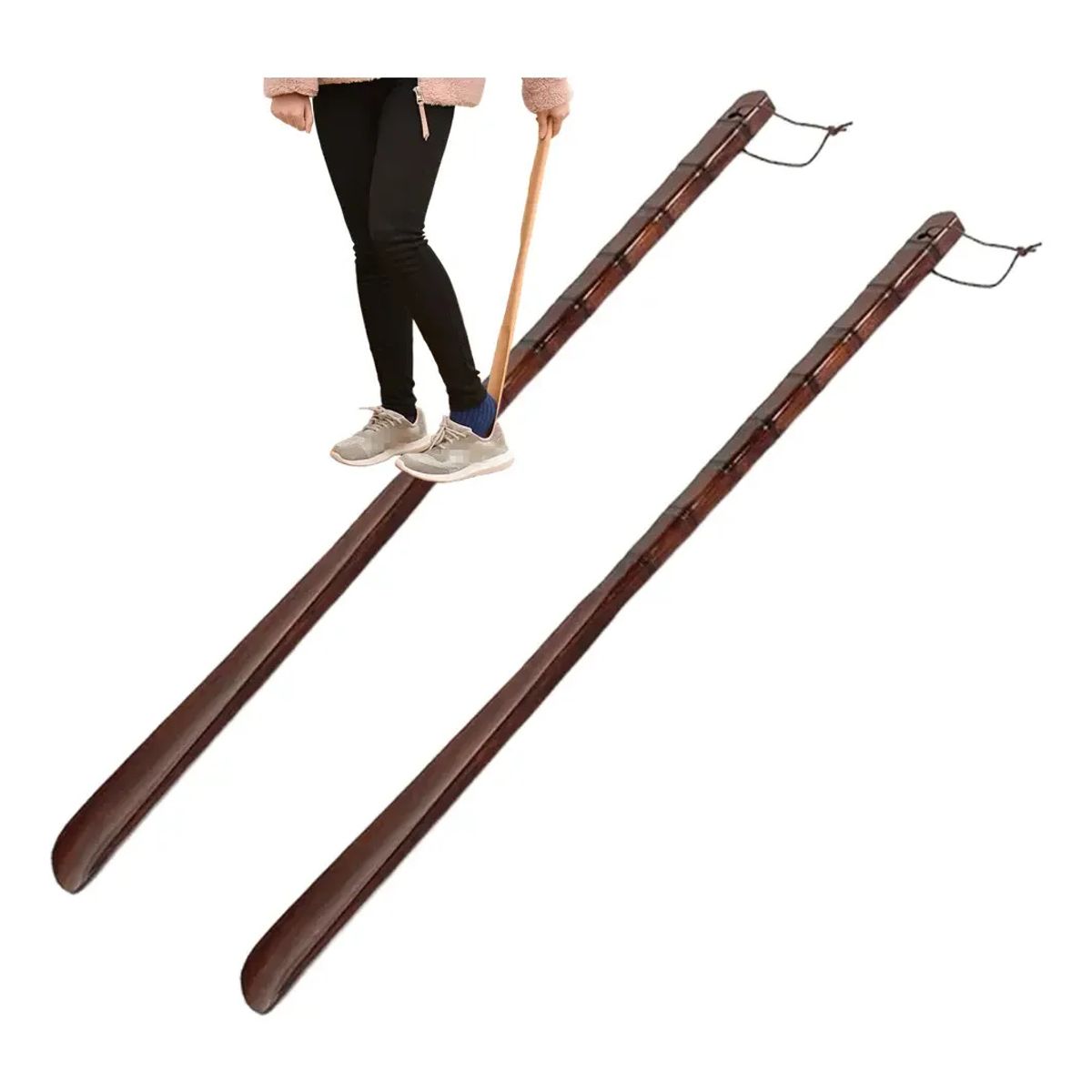 KUANGYE - Calzador De Madera Largo Lineas 55 Cm Para Zapatos