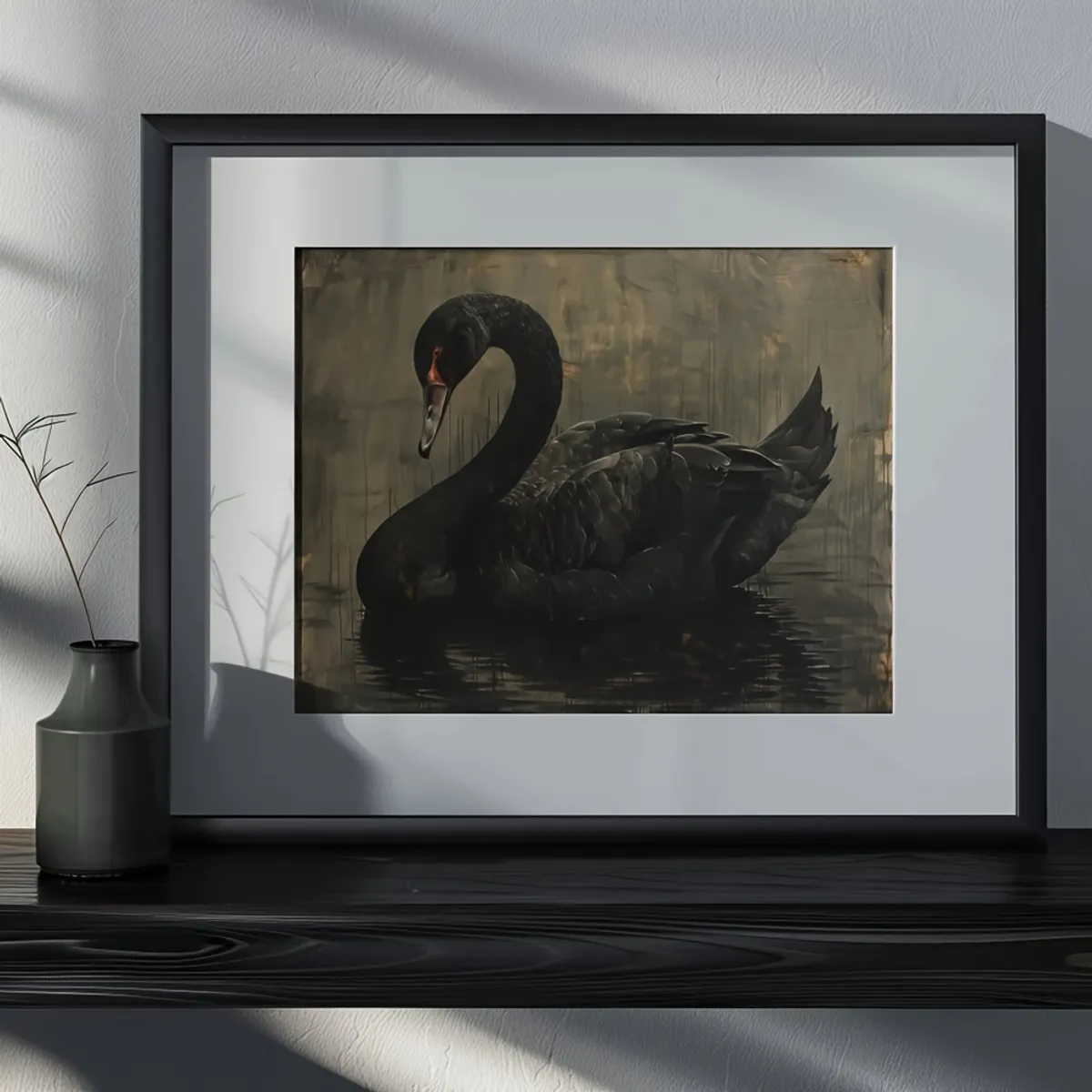 VATYERTY - 1 Elegante Lienzo Gótico De Cisne Negro - Sin Marco
