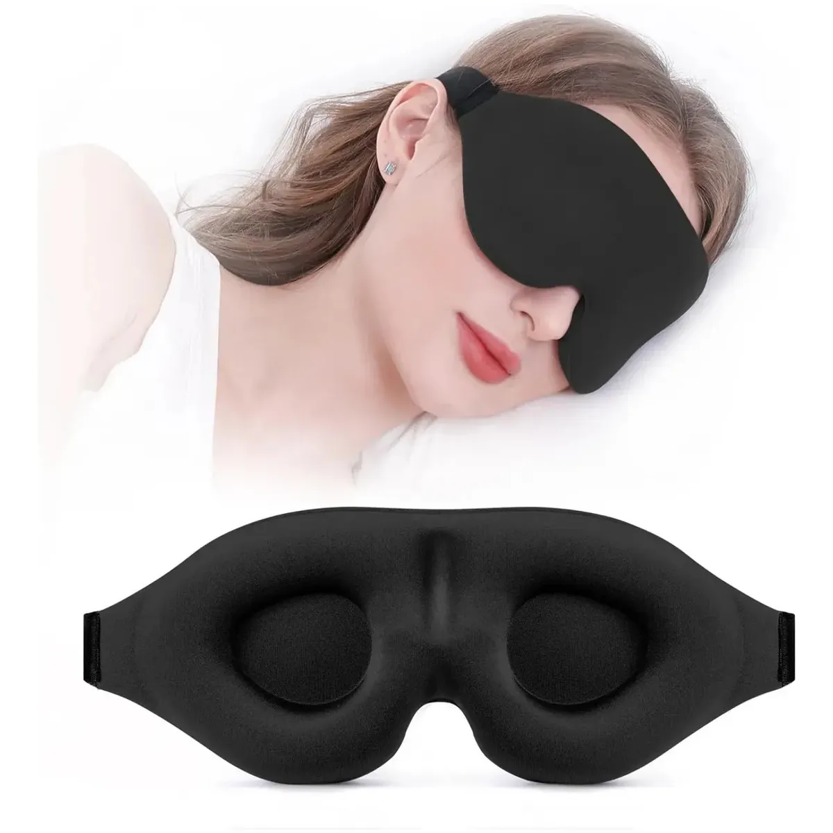 KUANGYE - 3d Antifaz Para Dormir No Presiona Ojos Ajustable Sueño