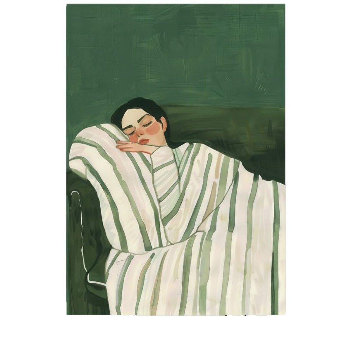 VATYERTY - Póster De Lienzo Abstracto De Mujer Verde Esmeralda