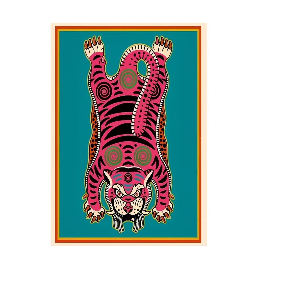 VATYERTY - Póster De Lienzo De Tigre Tibetano Sin Marco