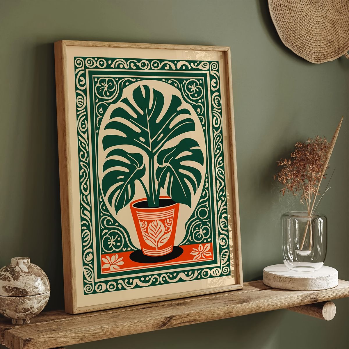 VATYERTY - 1 Póster Vertical Sin Marco De Arte Botánico Tropical Bohemio