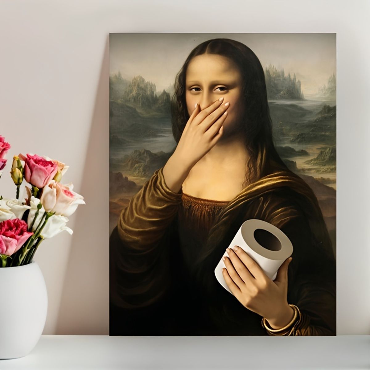 VATYERTY - Póster Impreso En Lienzo Con Meme Divertido De Baño Sin Marco