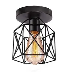 FRANZA - Luz de techo de hierro forjado negro
