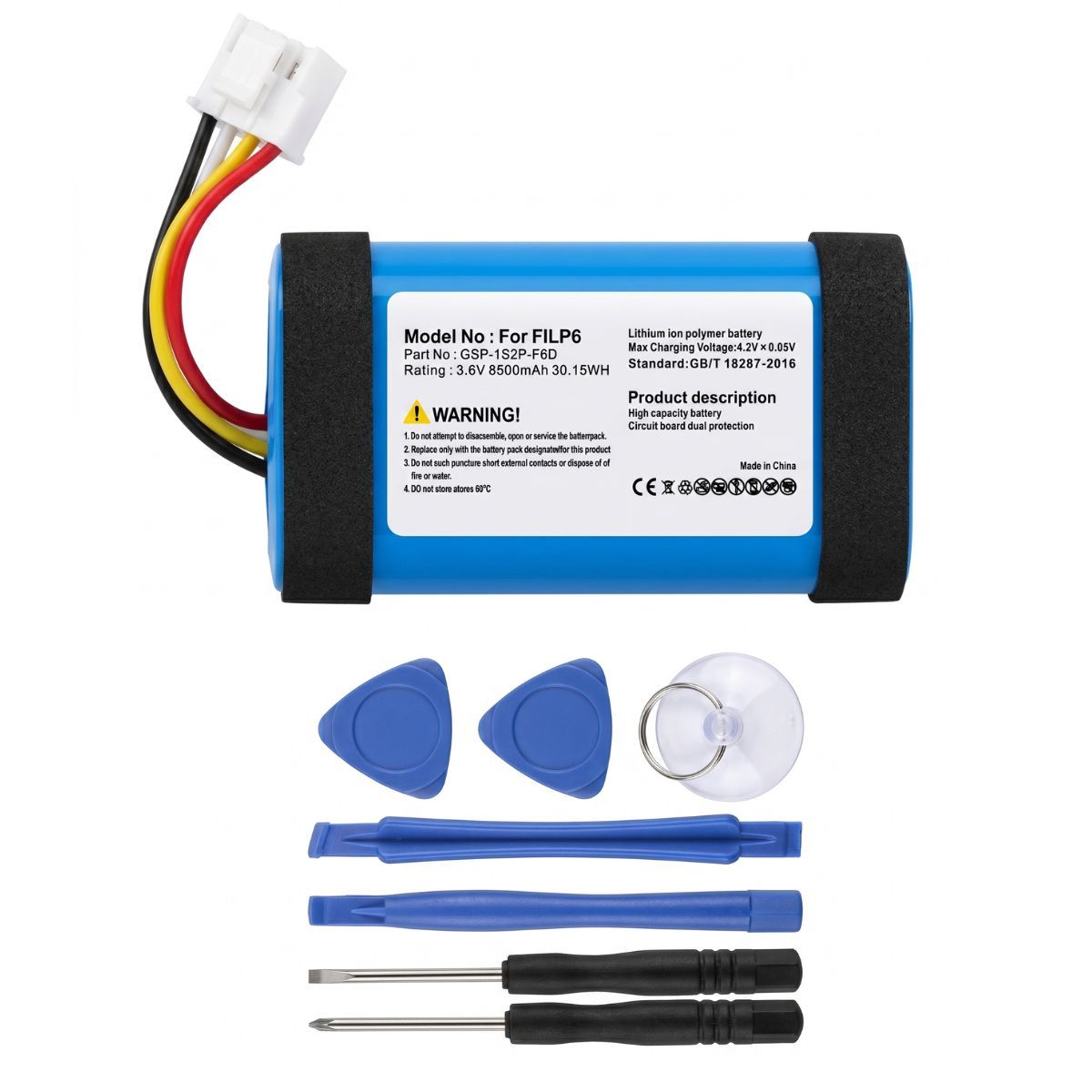 GENERICO - Batería Repuesto Para JBL Flip 6 + Kit Herramientas