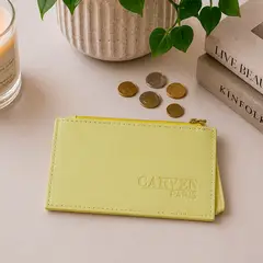 CARVEN - Tarjetero billetera mujer con monedero Suny amarillo Paris