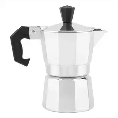 GENERICO - Cafetera Italiana Aluminio Natural12x6x10 1 Taza Plata