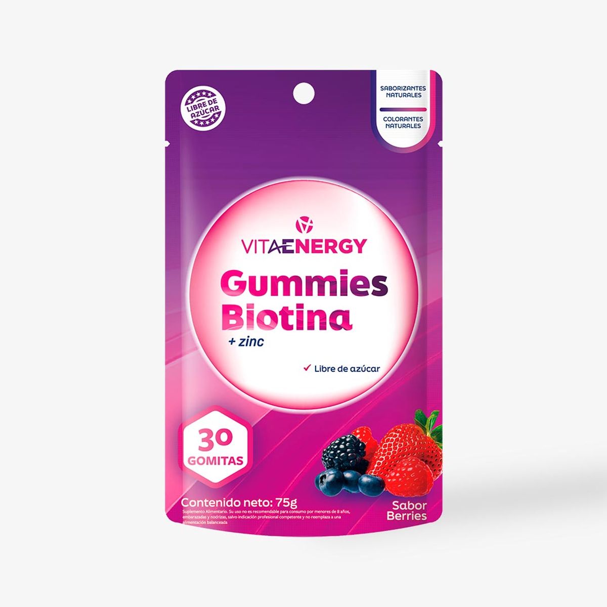 VITAENERGY - Gomitas de Biotina + Zinc Vitaenergy 30 gomitas