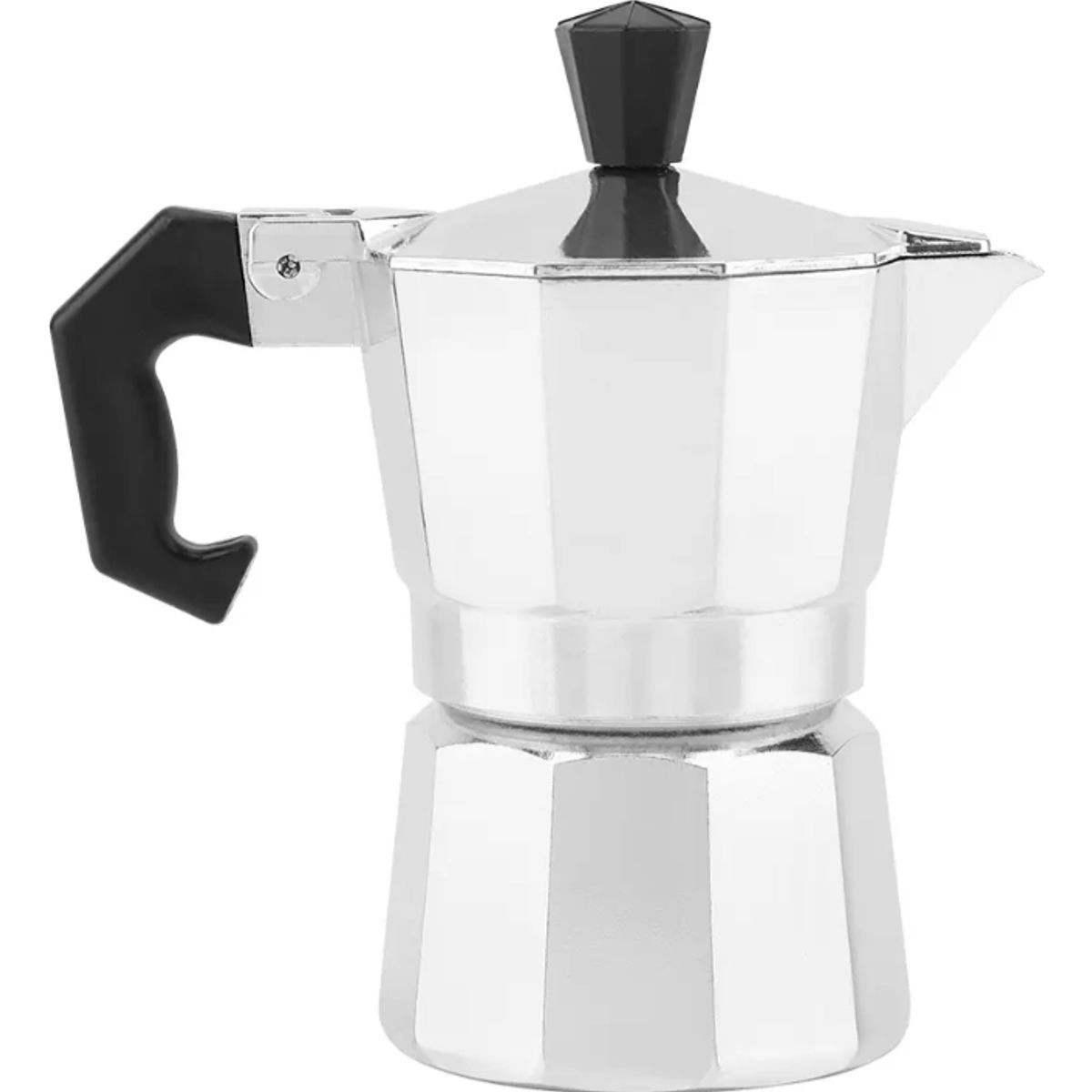 GENERICO - Cafetera Italiana Aluminio Natural 15x8x12cm Largo 2 Tazas Plata