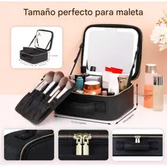 GENERICO - Cosmetiquero Maletin con Espejo Led y Divisiones Ajustables