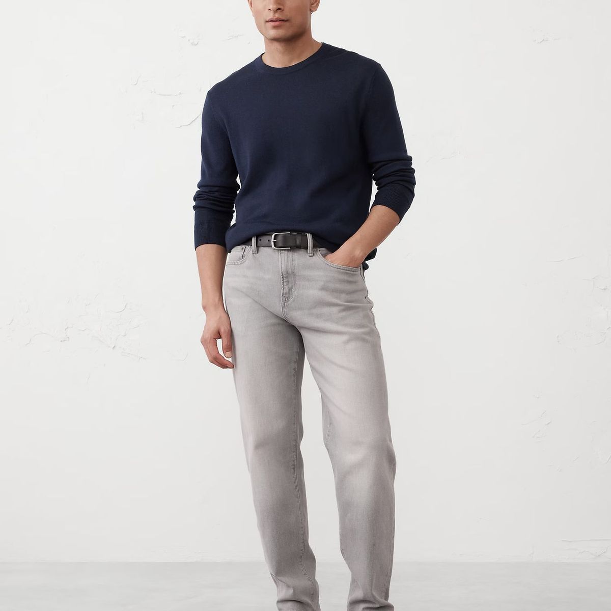 BANANA REPUBLIC - Sweater Hombre Banana Republic Lightweight Merino Crew Azul Marino