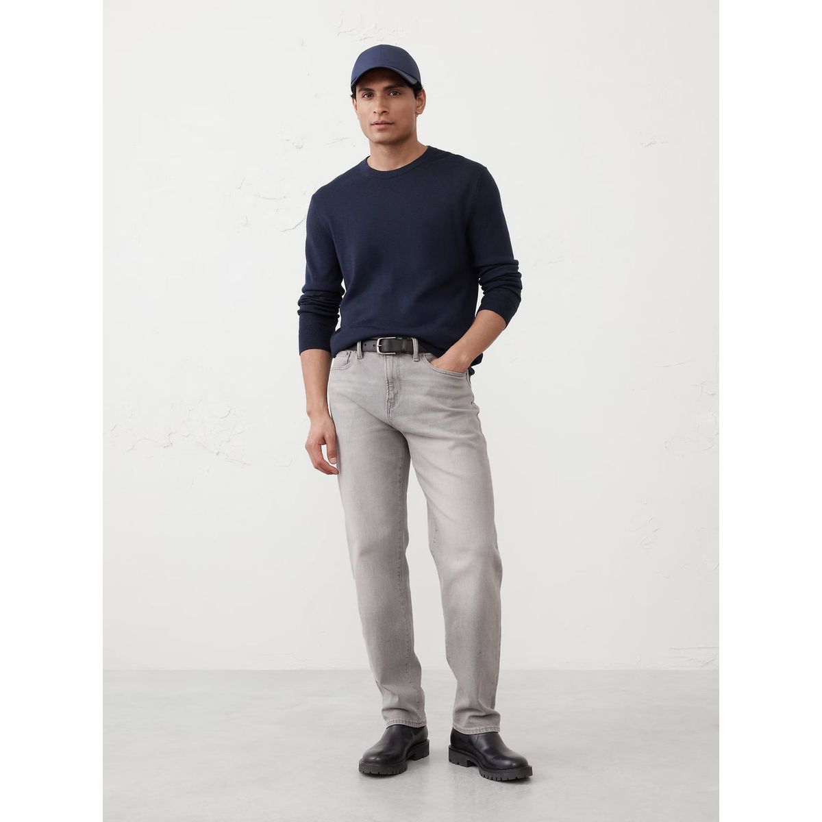 BANANA REPUBLIC - Sweater Hombre Banana Republic Lightweight Merino Crew Azul Marino