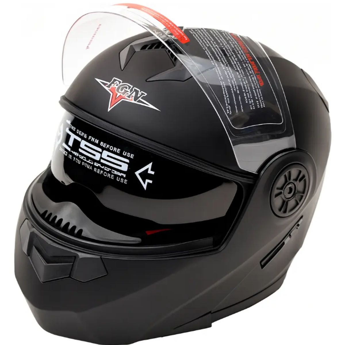 GENERICO - Casco Abatible Con Lente Y Gafas Polarizadas Negro Y Rosado