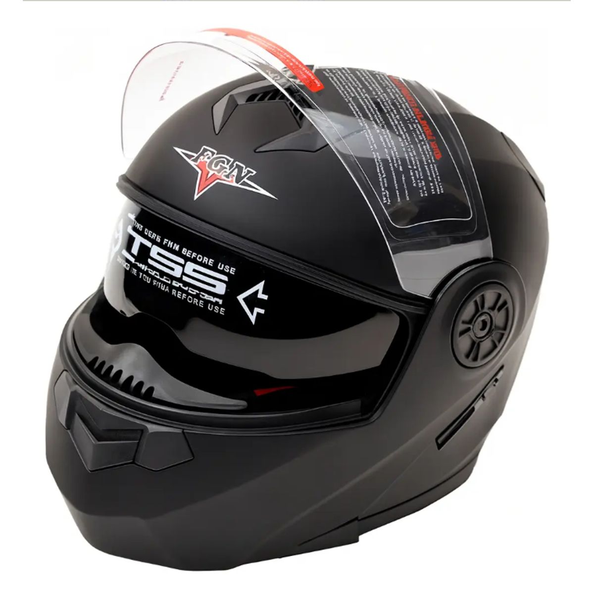 GENERICO - Casco Abatible Con Lente Y Gafas Polarizadas Negro Y Rosado