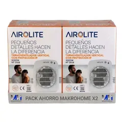 AIROLITE - Pack X2 Termoventilador 2000w Compacto Y Seguro