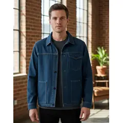 KUMEN - Chaqueta Slack Mezclilla